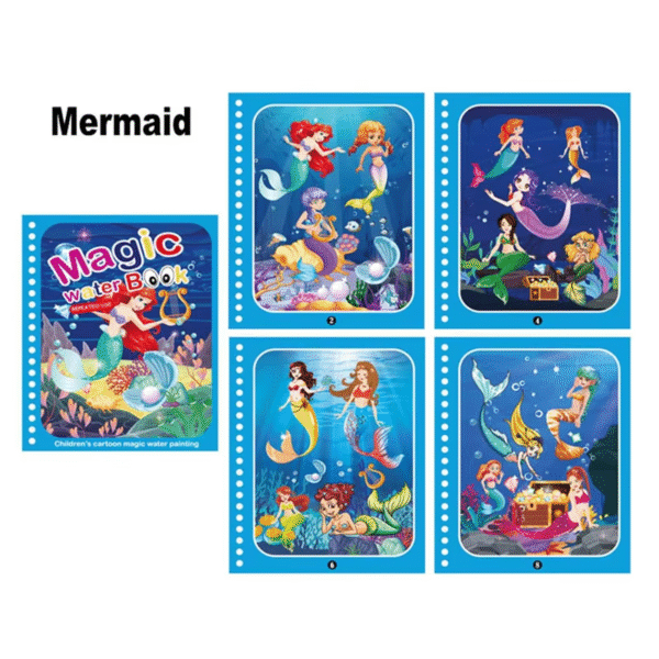 Cartoon Magic Water Painting Coloring Book With Pen Set Children Kid - Image 2