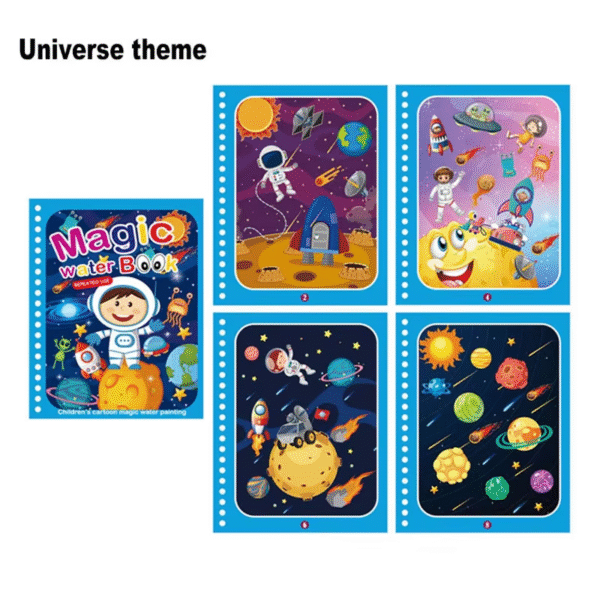 Cartoon Magic Water Painting Coloring Book With Pen Set Children Kid - Image 3