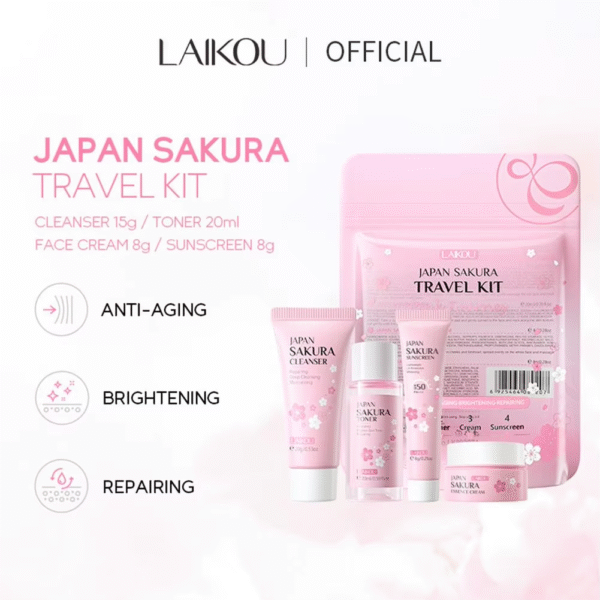 Sakura Skin Care Set facial Cleanser,Serum,Toner,Sunscreen,facial - Image 4