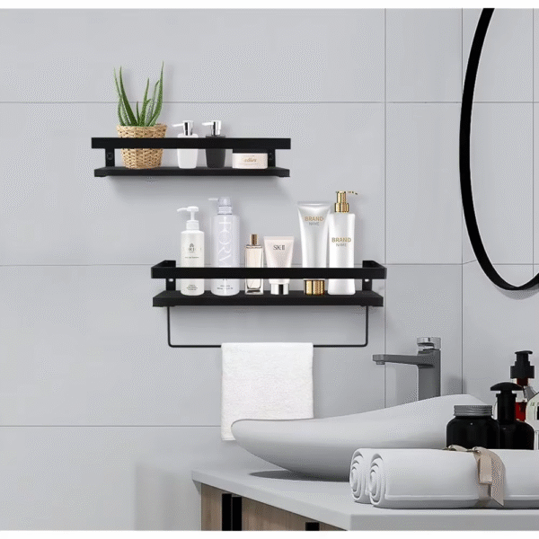 Bla Floating Shelves With - Set Of 2 Bathroom Shelves Wall Hanging - Image 2