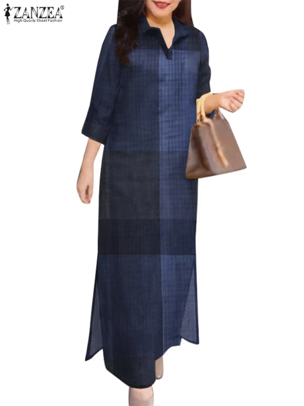Summer Spring Women Dresses 2025 ZANZEA Vintage  Plaid Checked - Image 7